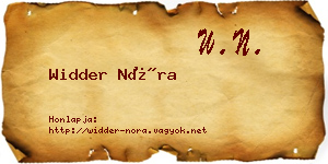 Widder Nóra névjegykártya
